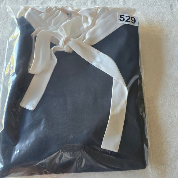 NWT $395 Alice + Olivia Wool Silk Bow Tie Sweater XS Black Ruffle Quiet Luxury - Picture 9 of 9